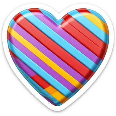 heart wrapped candy sweet colourful stripes sticker