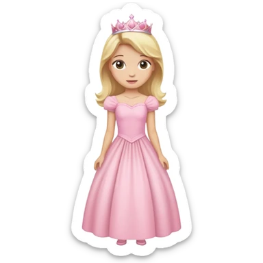 blonde princess with light pink dress sticker