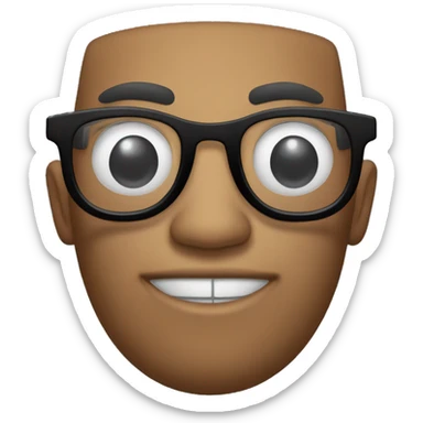 Un emoji con lentes negros y que se este señalando sticker