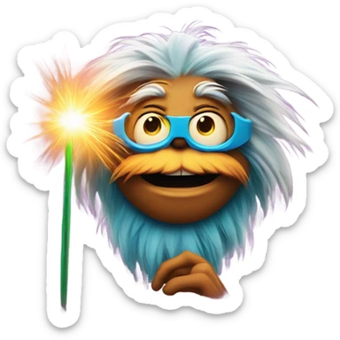 The Lorax  with laser eyes  sticker