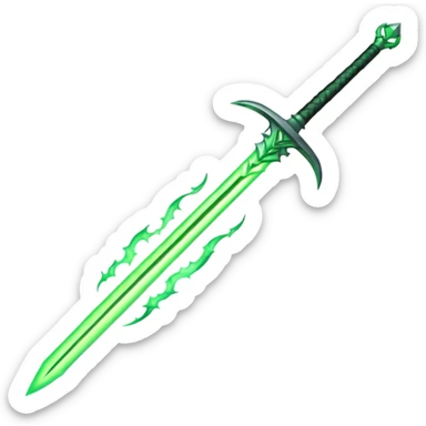 green fire sword sticker