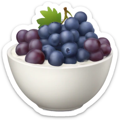 yoghurt bowl with grapes and blueberries sticker