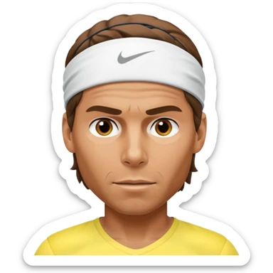 rafael nadal with head band sticker