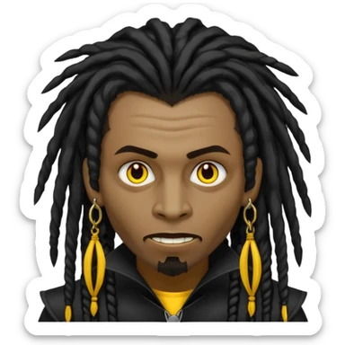 Faça um vampiro negro com dreadlocs com a ponta amarela  sticker