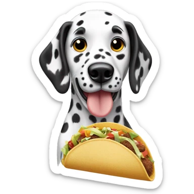 A Dalmatian eating a taco sticker