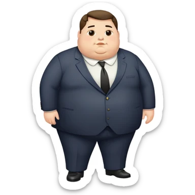 obese unattractive man in formal suit sticker