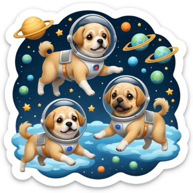 dogs in space sticker