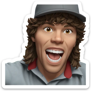 boy with brown hair hat sticker