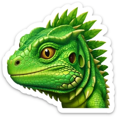 iguana's face  with the eyes that have like swirls sticker