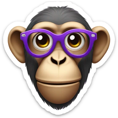 monkey wearing purple glasses  sticker