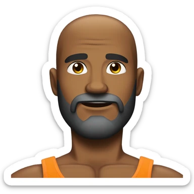 confident gaze of lean muscularity and stuble beard sticker