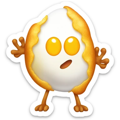Fried egg with arms and legs sticker