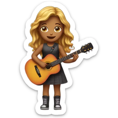 girl with guitar sticker