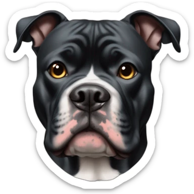 All Black American bully with cropped ears sticker