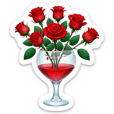 Roses in a glass vase sticker