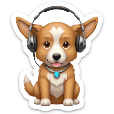 Dog wearing headphones sticker