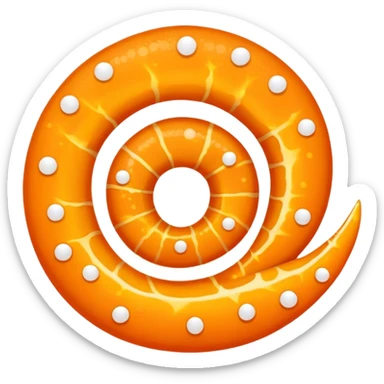 A glowing orange spiral filled with dots sticker