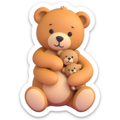 Teddy hugging another teddy sticker
