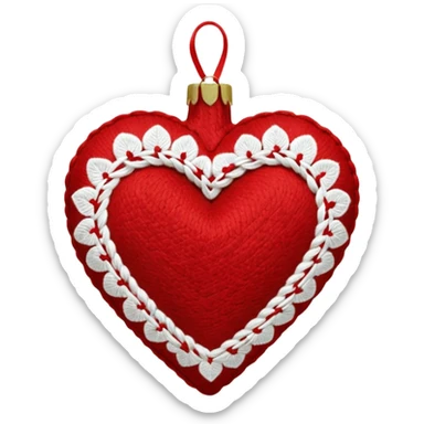 Melrose embroidered wool red heart ornament sticker