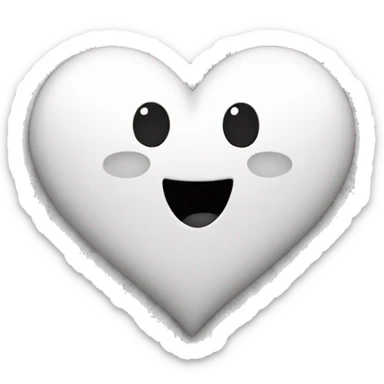 Black and white heart sticker