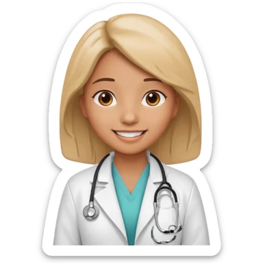 Niña realizando su sueño de ser doctora sticker