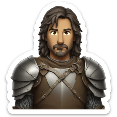 medieval Bounty Hunter, torso, looking away from camera sticker