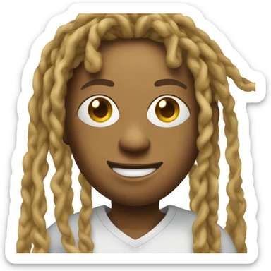 Juicebox with a gold chain and dreadlocks  sticker