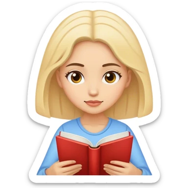 girl reading books sticker