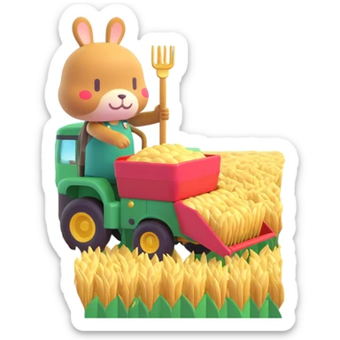 animal crossing character, little guy that harvest wheat sticker
