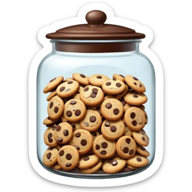 Glass cookie jar filled with chocolate chips sticker