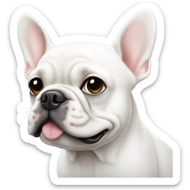 White French Bulldog with little dots sticker