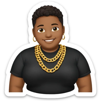 una persona gorda negra y prohibido sticker