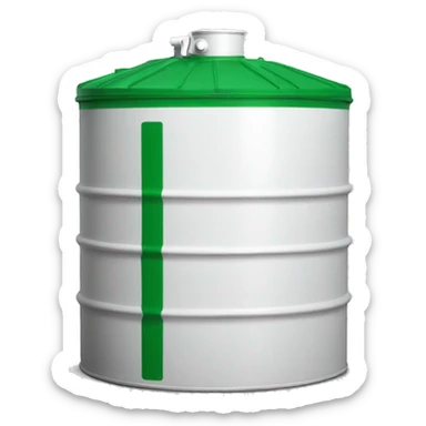 white oil tank with a green lid. With  Johnson Oil written on it sticker