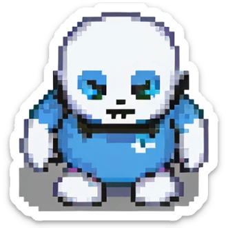 Sans winking and smiling sticker