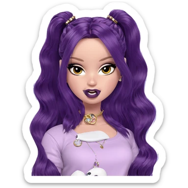 twintails girl with jewelry sticker