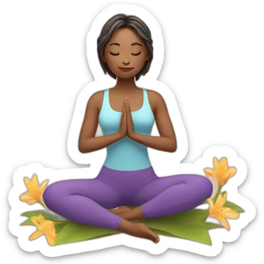 yoga girl with flower sticker