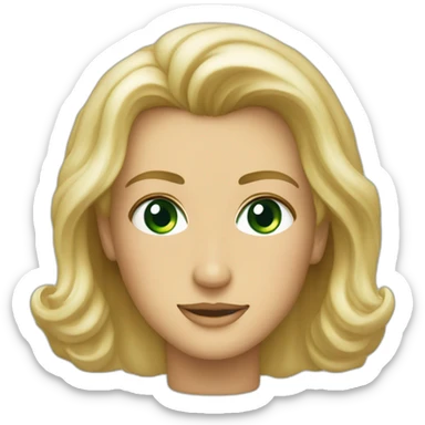 Mel gibson and a blond square cut woman with green eyes sticker