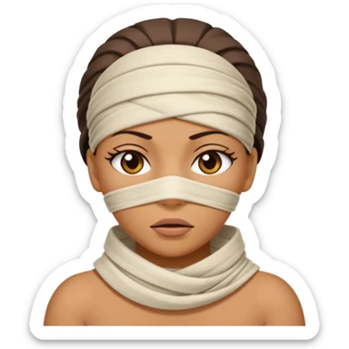 The mummy girl with her mouth closed sticker