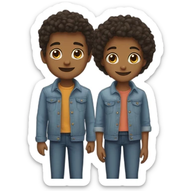 two brother one boy and one girl sticker