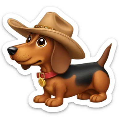 wiener dog cowboy sticker