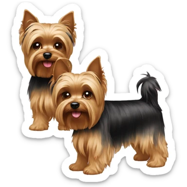 Two Yorkie dogs  sticker