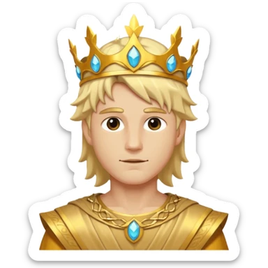 Sun Prince – sun circlet + gold tunic,Golden Princes. sticker