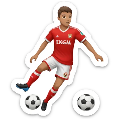 jogador do benfica a chutar a bola de futebol sticker
