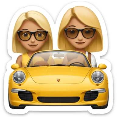 Yellow Porsche 911 992 with girls sticker