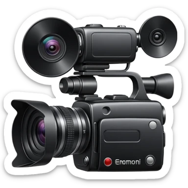 Video camera with elements 1-2 of others emoji sticker