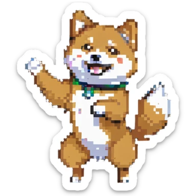 happy shiba inu dancing sticker