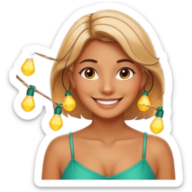 woMan posing with lights sticker