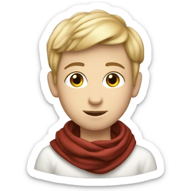 white teen kid with pashmina on sticker