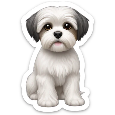 Dog shih tzu westie mix black sticker