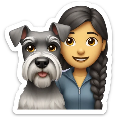 Schnauzer with a girl sticker